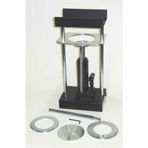 Houghton Manufacturing Asphalt Sample Ejector, Hand-Operated, with metal components and mechanical parts for asphalt testing sample ejection.