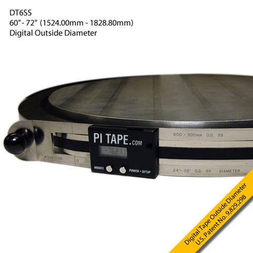  Pi Tape DT6SS Precision Digital Outside Diameter and Outside Circumference Tape 60-72in 