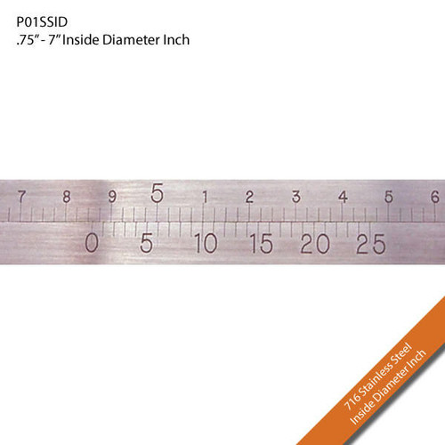  Pi Tape P01SSID Precision Inside Diameter 716 Stainless Steel Inch Tape .75-7in 