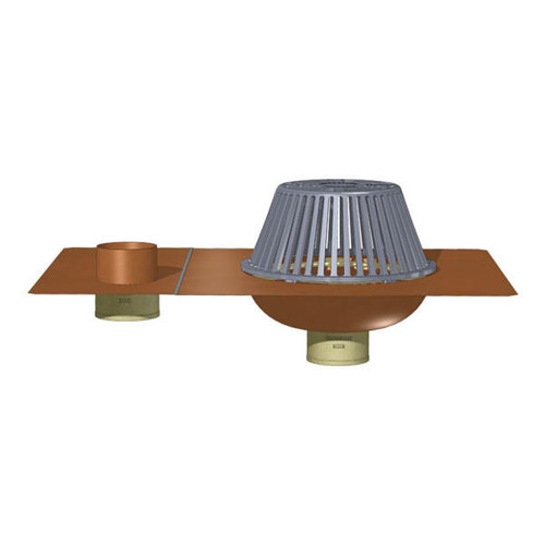 Thunderbird Products Thunderbird RDCB2TA, 2in Male Threaded Bottom Outlet Roof Drain w/ Overflow 