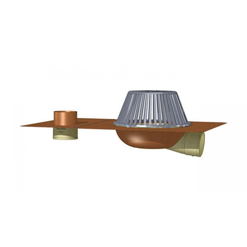 Thunderbird Products Thunderbird RDCBHZ3NH, 3in No-Hub Side Outlet Roof Drain w/ Overflow 