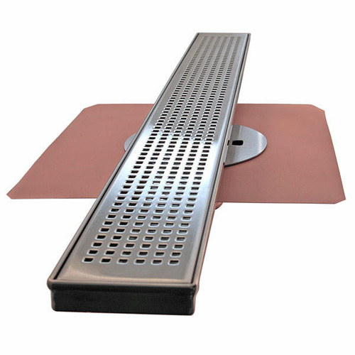 Thunderbird Products Thunderbird SDLN60SG Linear Shower Drain w/ Copper Drain Body 60in Standard Grate 