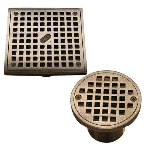 Thunderbird Products Thunderbird ASQ, 5in Square Bronze 2in Threaded Drain Grate 