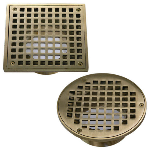 Thunderbird Products Thunderbird A6RN, 6in Round Brass 3.5in Threaded Drain Grate 