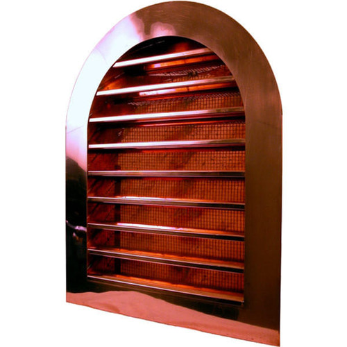 Thunderbird Products Thunderbird HCWLVT1224F Hammered Copper W12in x H24in Tombstone Louvered Gable Wall Vent Flush Mount 