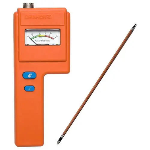  Delmhorst F-6 Hay Moisture Meter w/ No. 1235 10in Prod, 13 to 40 