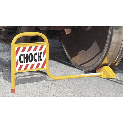 Seedburo Single Wheel Chock With Flag (Exposed Rail) 