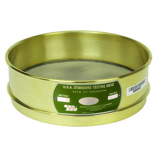  Seedburo 10BS8F Brass Testing Sieve Full Height 8in Diameter Stainless 10 Mesh 
