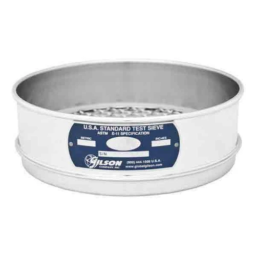 Global Gilson V6SF #25, 6in Diameter Full Height Sieve, Stainless Frame, Stainless Cloth, No.25 (710 micrometer)