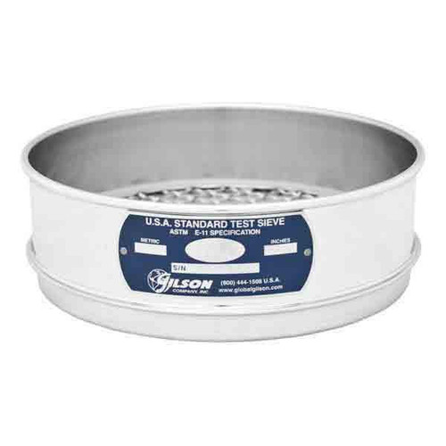Global Gilson V6SF #450, 6in Diameter Full Height Sieve, Stainless Frame, Stainless Cloth, No.450 (32 micrometer)