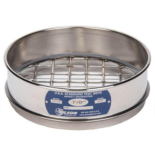 Gilson Company Gilson 8in Sieve, All Stainless, Full Height, 7/8in 