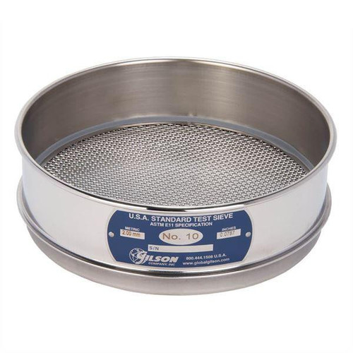 Gilson Company Gilson 8in Sieve, All Stainless, Full Height, #10 