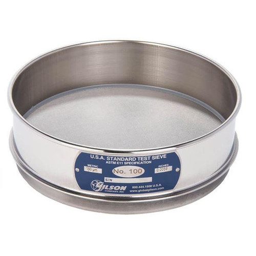 Gilson Company Gilson 8in Sieve, All Stainless, Full Height, #100 