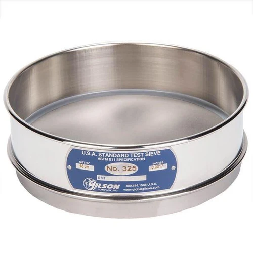 Gilson Company Gilson 8in Sieve with Backup Cloth, Stainless, Full Height, #325 