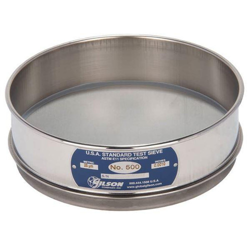 Gilson Company Gilson 8in Sieve, All Stainless, Full Height, #500 