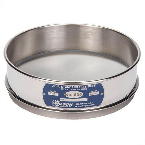 Gilson Company Gilson 8in Sieve, All Stainless, Full Height, #635 