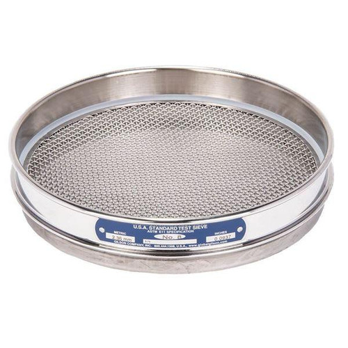 Gilson Company Gilson 8in Sieve, All Stainless, Half Height, #8 