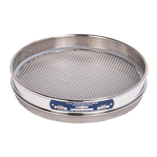 Gilson Company Gilson 8in Sieve, All Stainless, Half Height, #10 