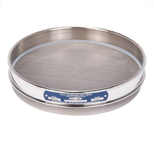 Gilson Company Gilson 8in Sieve, All Stainless, Half Height, #20 