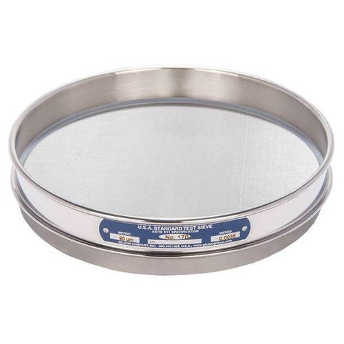 Gilson Company Gilson 8in Sieve with Backup Cloth, Stainless, Half Height, #170 