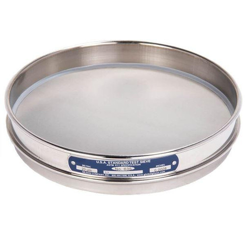 Gilson Company Gilson 8in Sieve with Backup Cloth, Stainless, Half Height, #635 
