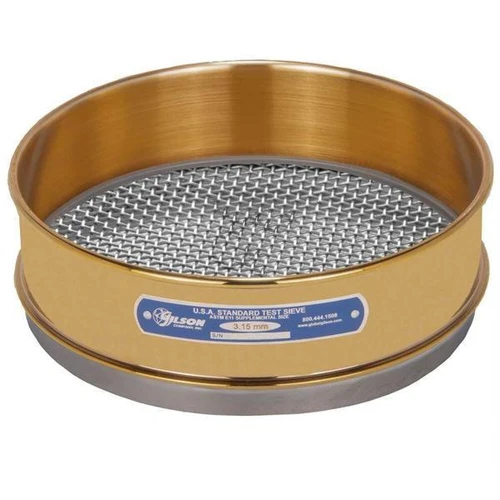 Gilson Company Gilson 8in Sieve, Brass/Stainless, Full Height, 1/8in 