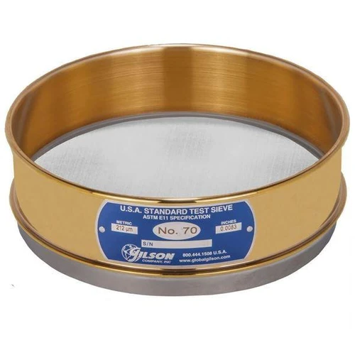 Gilson Company Gilson 8in Sieve, Brass/Stainless, Full Height, #70 