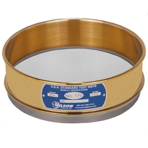 Gilson Company Gilson 8in Sieve, Brass/Stainless, Full Height, #170 