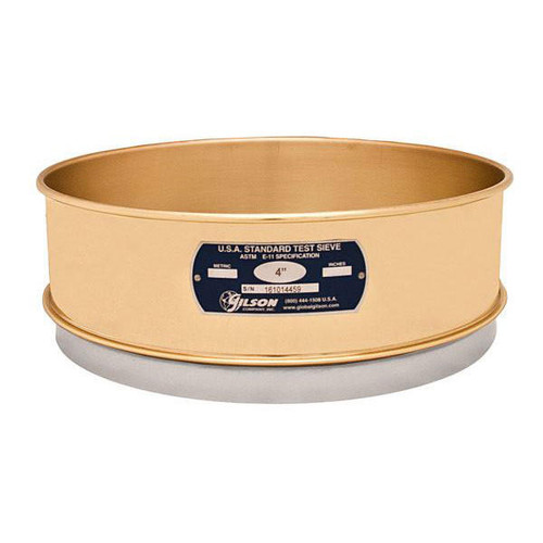 Global Gilson V12CF #270, 12in Diameter Full Height Sieve, Brass Frame, Stainless Cloth, No.270 (53 micrometer)