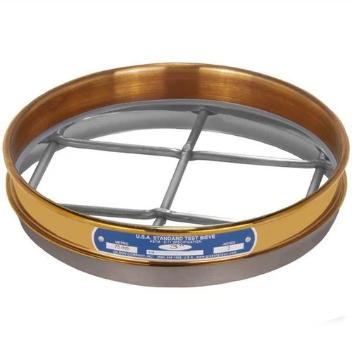 Gilson Company Gilson 8in Sieve, Brass/Stainless, Half Height, 2-1/2in 