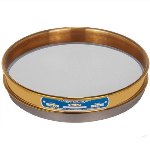 Gilson Company Gilson 8in Sieve, Brass/Stainless, Half Height, #140 
