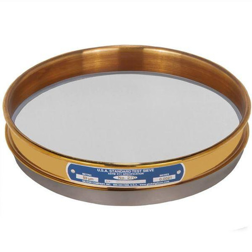Gilson Company Gilson 8in Sieve, Brass/Stainless, Half Height, #270 