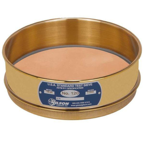Gilson Company Gilson 8in Sieve, All Brass, Full Height, No. 120 