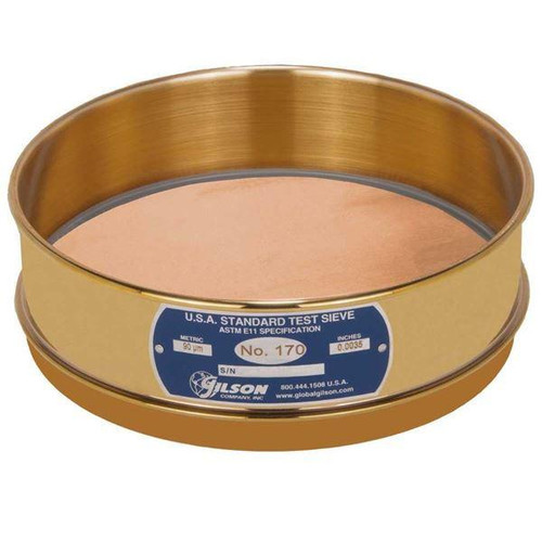 Gilson Company Gilson 8in Sieve, All Brass, Full Height, No. 170 