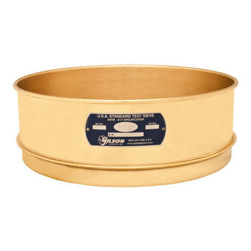 Global Gilson V12BF #80, 12in Diameter Full Height Sieve, Brass Frame, Brass Cloth, No.80 (180 micrometer)