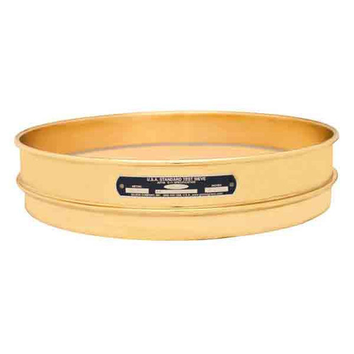 Global Gilson V12BH #8, 12in Diameter Half Height Sieve, Brass Frame, Brass Cloth, No.8 (2.36mm)