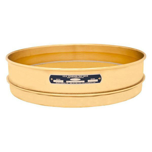 Global Gilson V12BI #18, 12in Diameter Intermediate Height Sieve, Brass Frame, Brass Cloth, No.18 (1.0mm)
