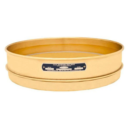 Global Gilson V12BI #35, 12in Diameter Intermediate Height Sieve, Brass Frame, Brass Cloth, No.35 (500 micrometer)
