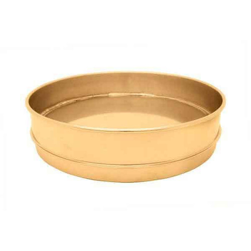 Global Gilson V12BHXPE, 12" Sieve Pan, Brass, Half Height, Extended Rim
