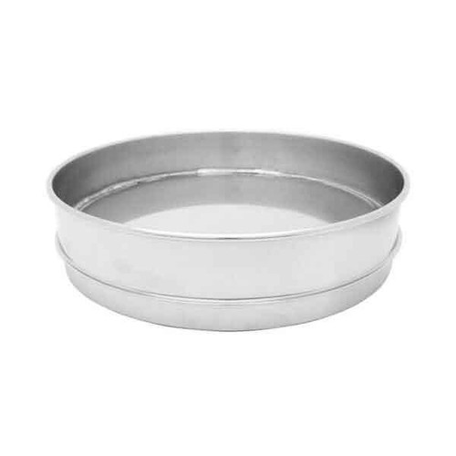 Global Gilson V12SHXPE, 12" Sieve Pan, Stainless, Half Height, Extended Rim