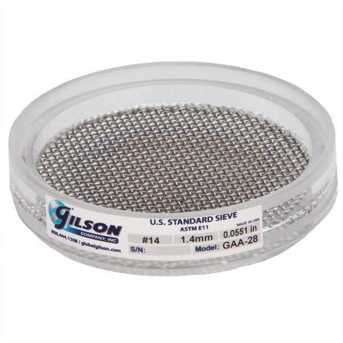 Gilson Company Gilson 3in Sieve, Acrylic Frame/Stainless Steel Cloth, #14 