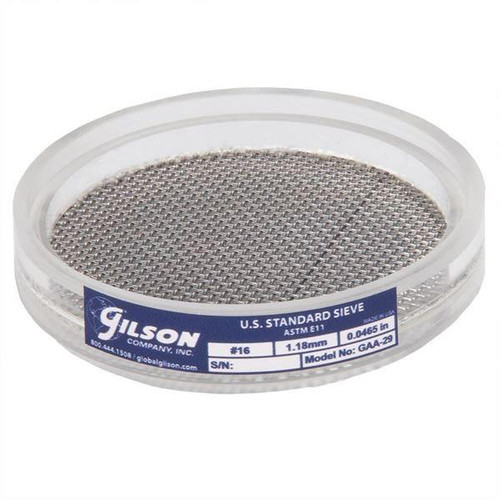 Gilson Company Gilson 3in Sieve, Acrylic Frame/Stainless Steel Cloth, #16 