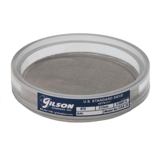 Gilson Company Gilson 3in Sieve, Acrylic Frame/Stainless Steel Cloth, #70 