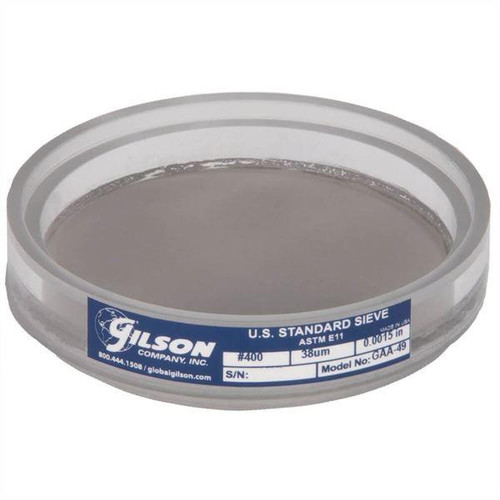 Gilson Company Gilson 3in Sieve, Acrylic Frame/Stainless Steel Cloth, #400 