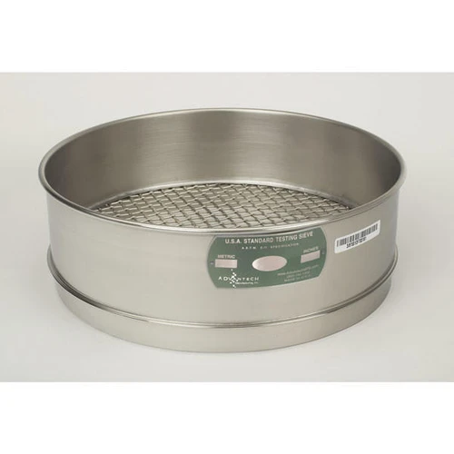  Advantech 12SS12F, 12in Diameter Full Height Sieve, Stainless Frame, Stainless Cloth, No.12 