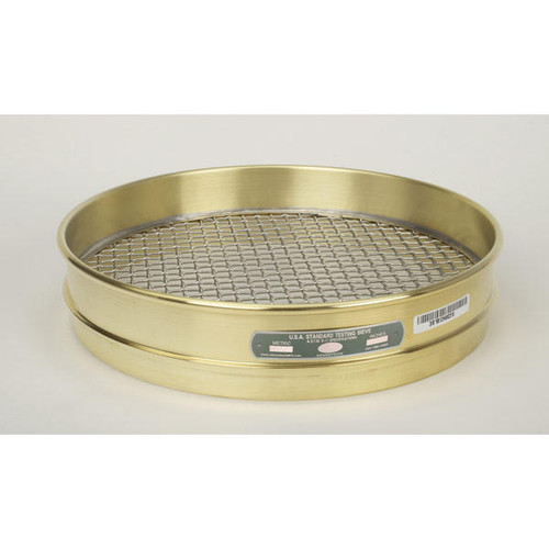  Advantech 16BS12H, 12in Diameter Half Height Sieve, Brass Frame, Stainless Cloth, No.16 