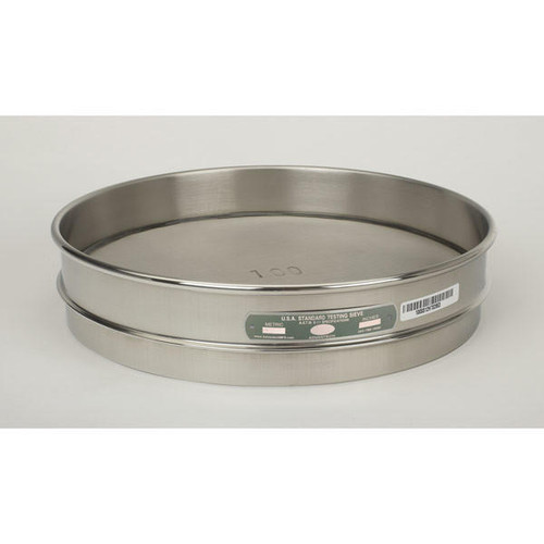  Advantech 200SS12H, 12in Diameter Half Height Sieve, Stainless Frame, Stainless Cloth,  No.200 