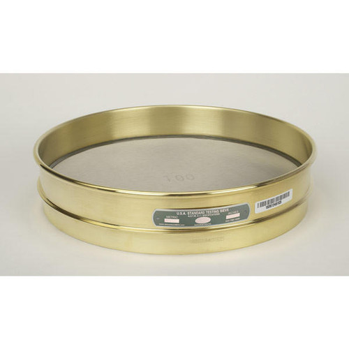  Advantech 80BS12H, 12in Diameter Half Height Sieve, Brass Frame, Stainless Cloth, No.80 