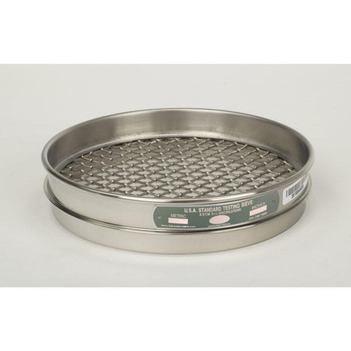  Advantech 1-1/2"SS8H, 8in Diameter Half Height Sieve, Stainless Frame, Stainless Cloth, 1-1/2in 