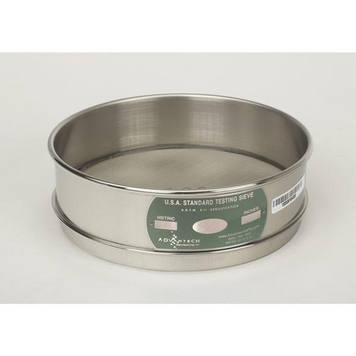  Advantech 7SS8F, 8in Diameter Full Height Sieve, Stainless Frame, Stainless Cloth, No.7 